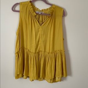 LOFT mustard tank blouse